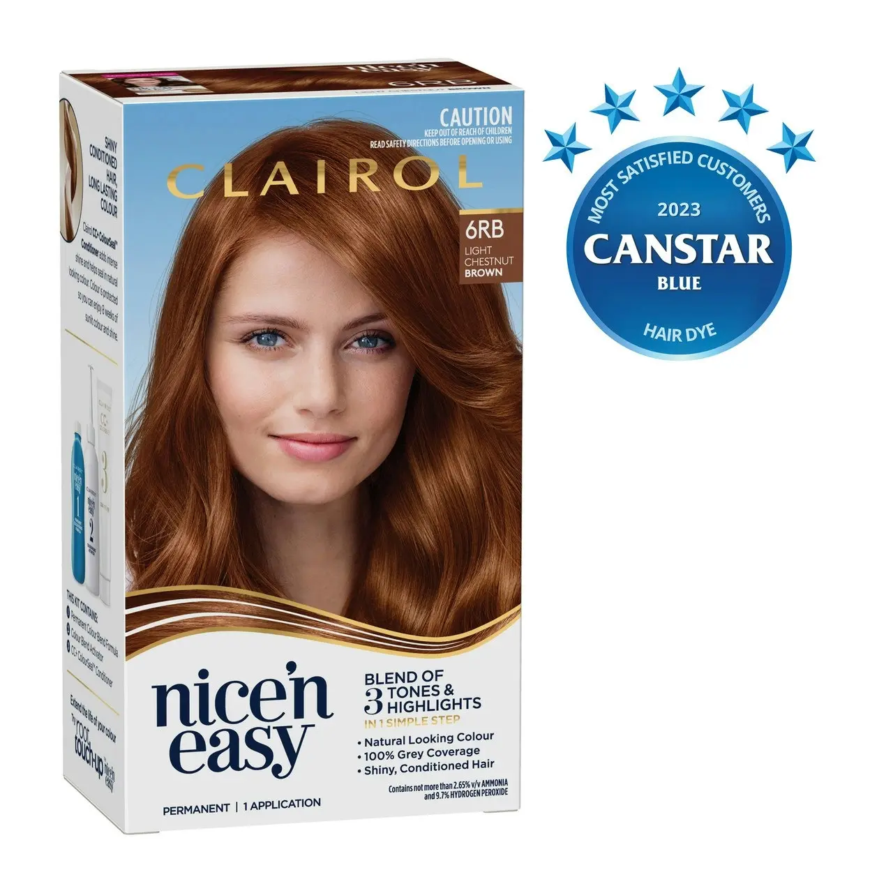 Clairol Nice 'N Easy 6RB Natural Light Chestnut Brown Permanent Hair Colour