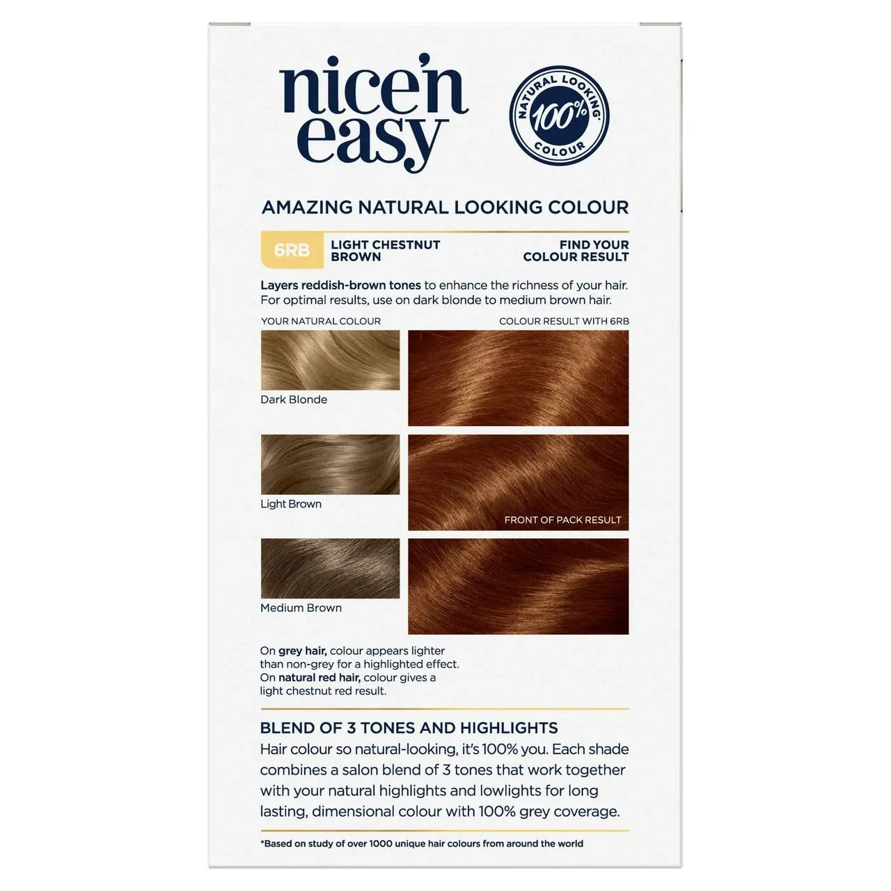 Clairol Nice 'N Easy 6RB Natural Light Chestnut Brown Permanent Hair Colour