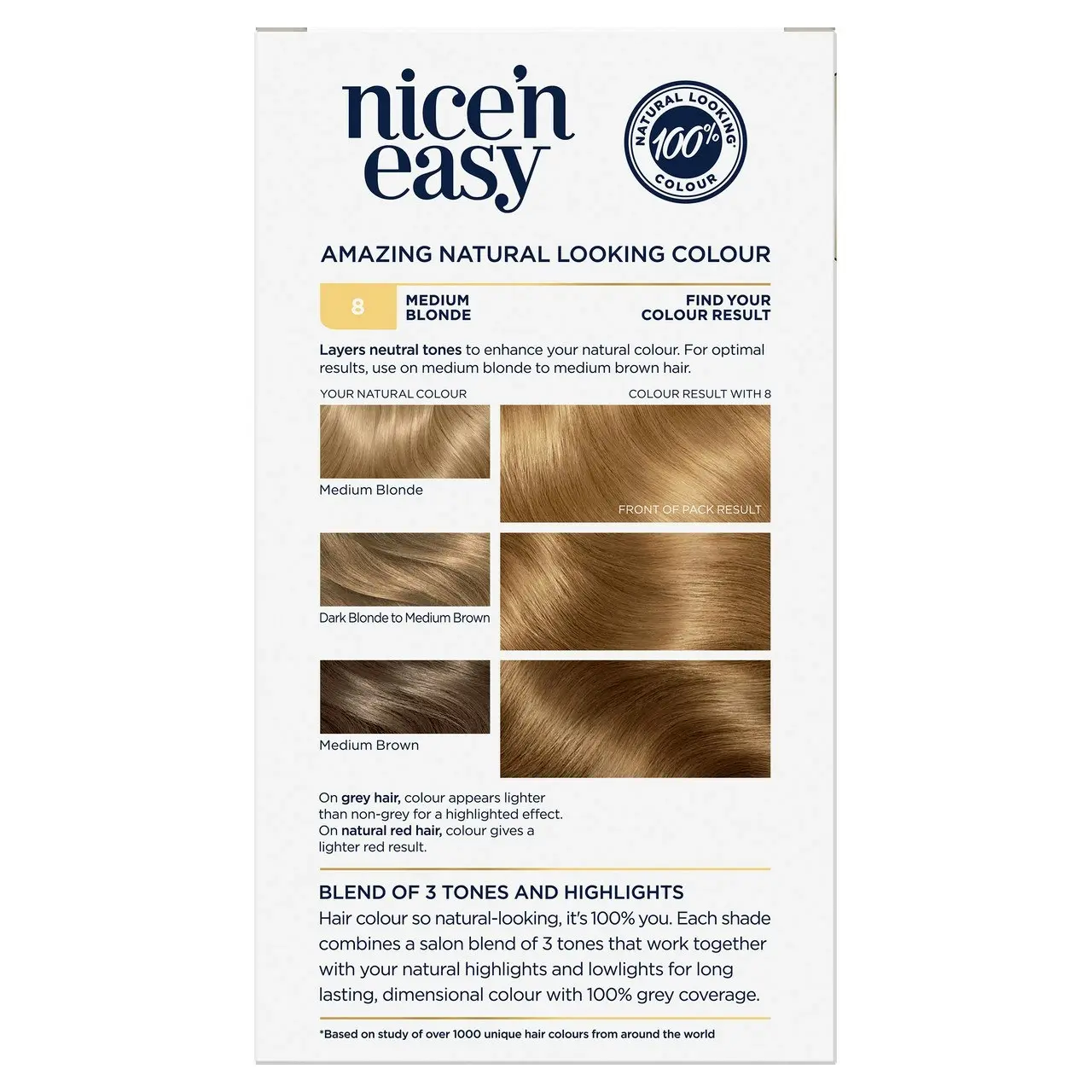 Clairol Nice 'N Easy 8 Medium Blonde Permanent Hair Colour