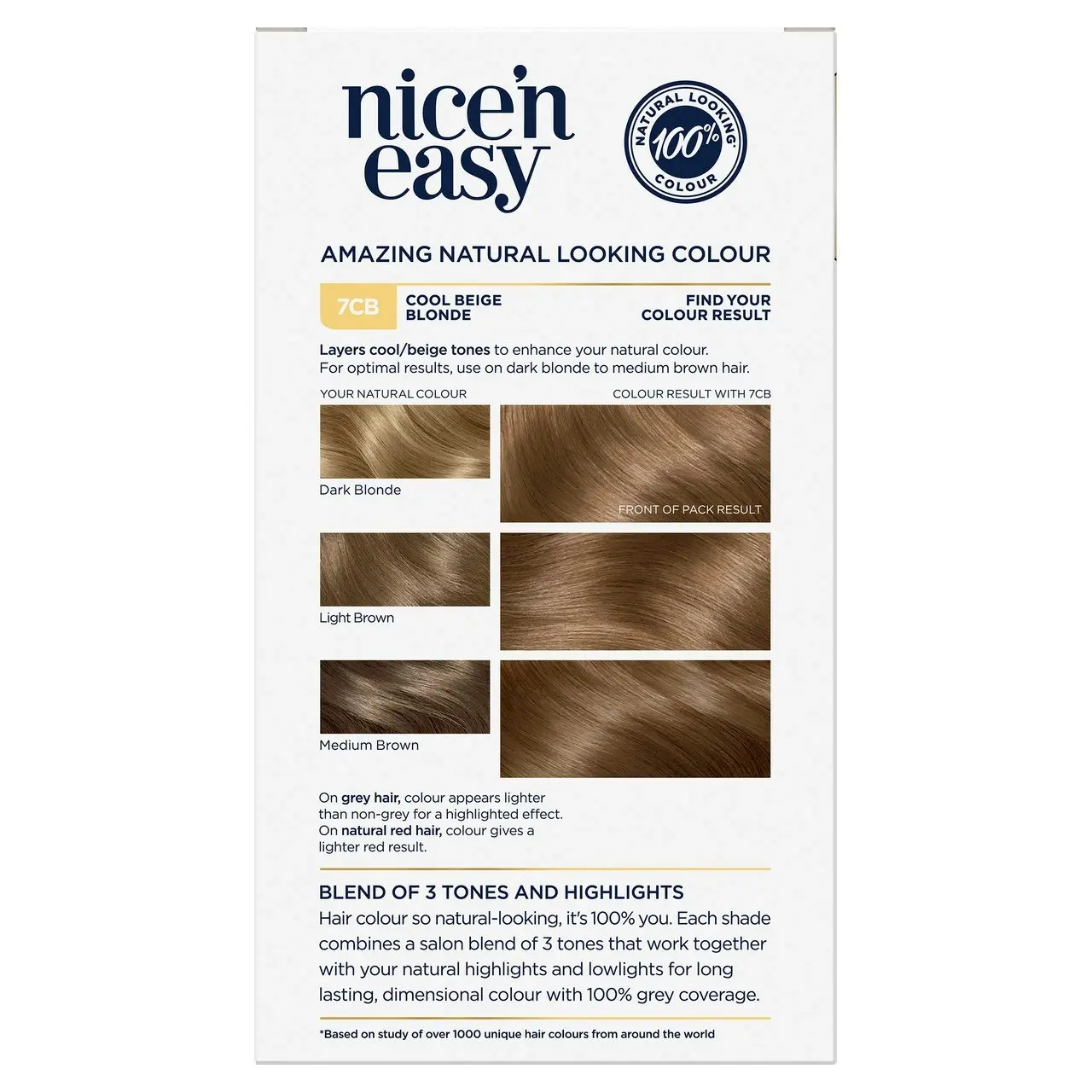 Clairol Nice 'N Easy 7CB Natural Dark Champagne Blonde Permanent Hair Colour