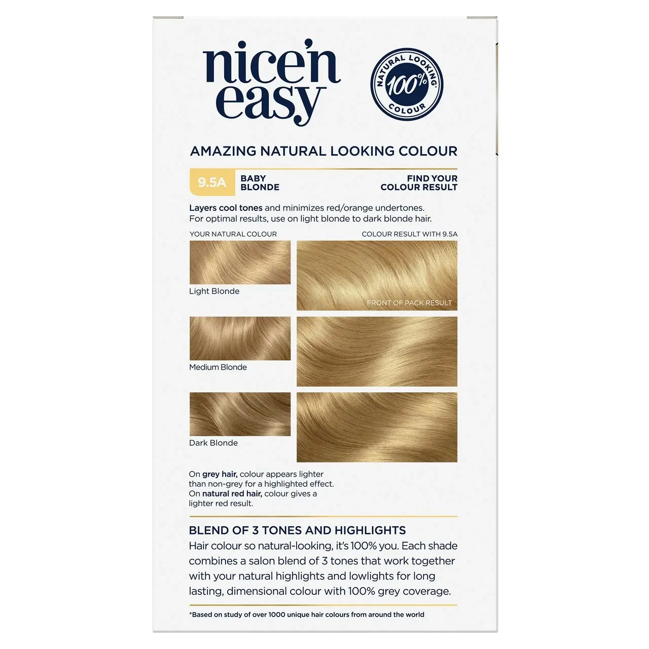 Clairol Nice 'N Easy 9.5A Natural Baby Blonde Permanent Hair Colour