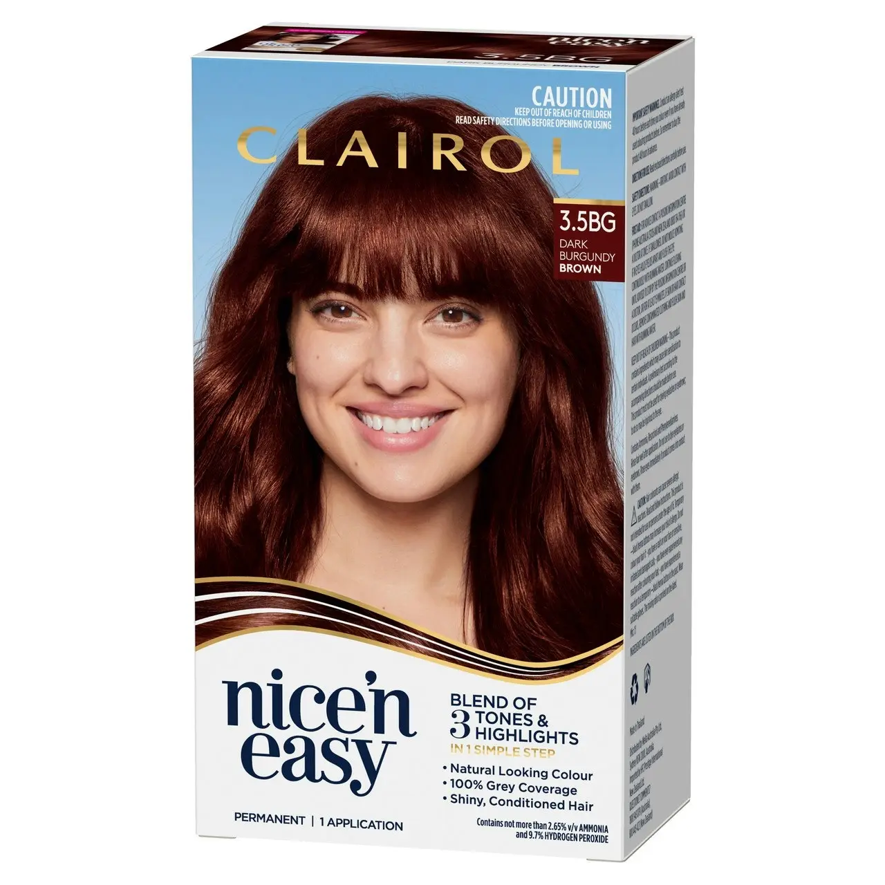 Clairol Nice 'N Easy 3.5BG Natural Dark Burgundy Permanent Hair Colour