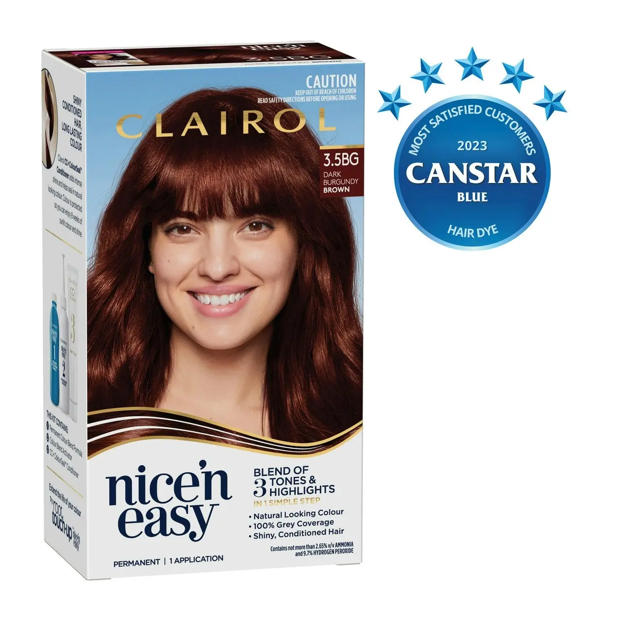 Clairol Nice 'N Easy 3.5BG Natural Dark Burgundy Permanent Hair Colour