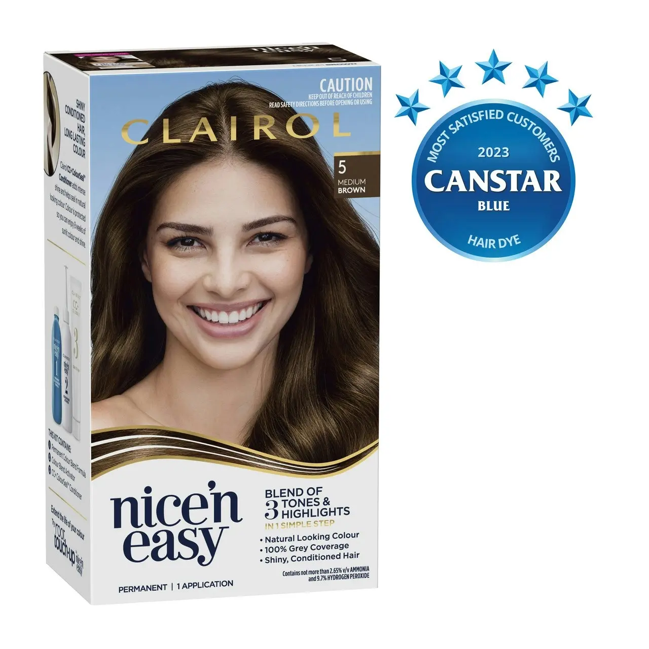 Clairol Nice 'N Easy 5 Natural Medium Brown Permanent Hair Colour