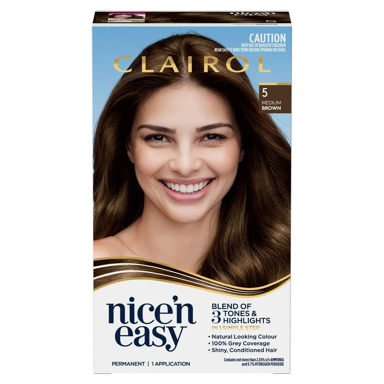 Clairol Nice 'N Easy 5 Natural Medium Brown Permanent Hair Colour