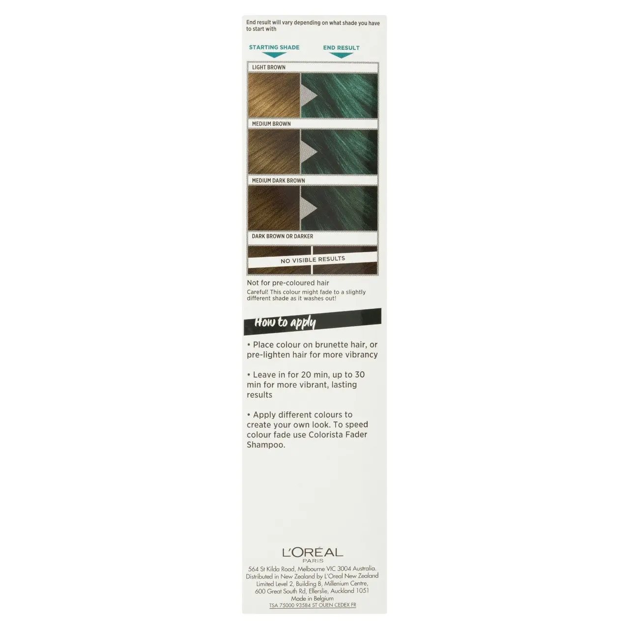 L'Oreal Paris Colorista Washout Turquoise Hair (Semi-Permanent Hair Colour)