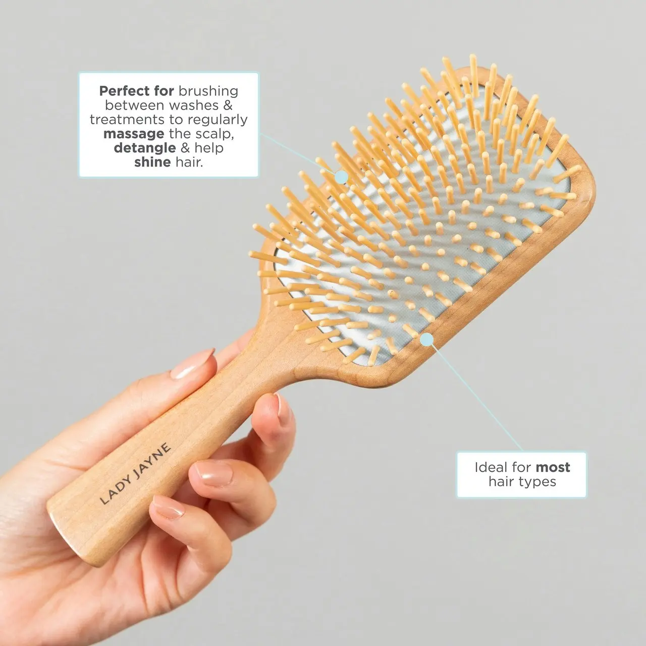 Lady Jayne Maple Wood Paddle Brush - Soothe & Detangle