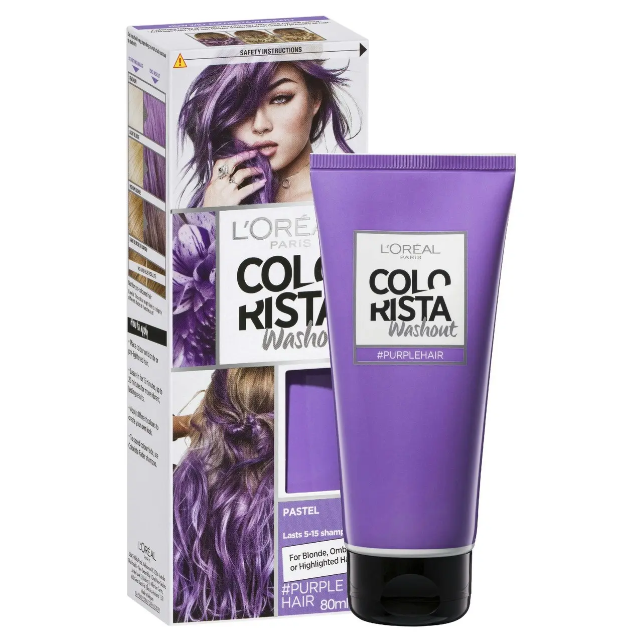 L'Oreal Paris Colorista Washout Purple Hair (Semi-Permanent Hair Colour)