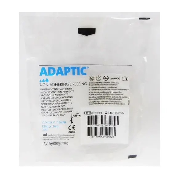 Adaptic Non-Adhering Dressing 7.6cm x 7.6cm - Single Dressing (1 Pack)