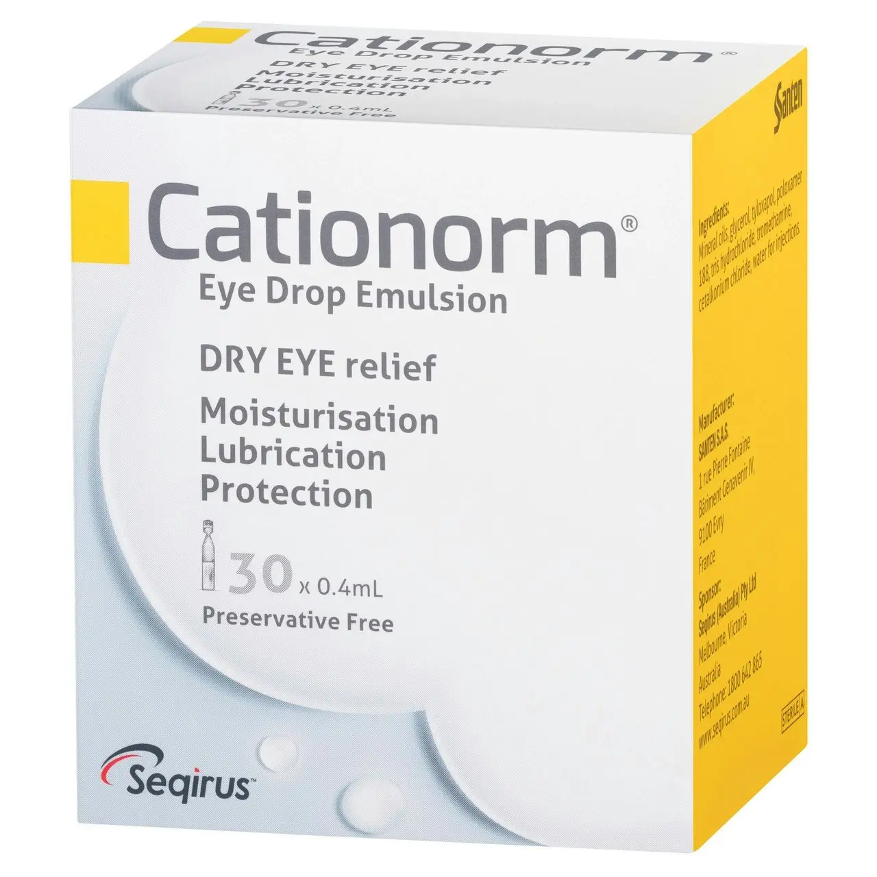 Cationorm Eye Drop Emulsion Dry Eye Single Ampoules 30 x 0.4mL