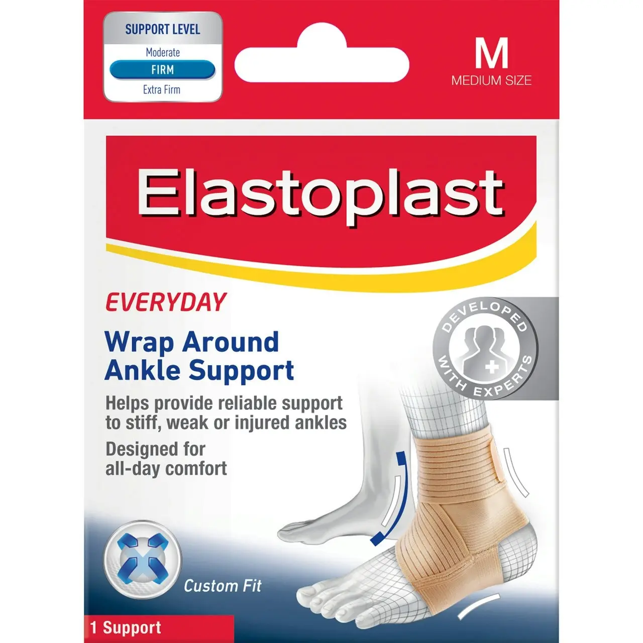 Elastoplast Sport Ankle Support Adjustable Medium 1 Ea