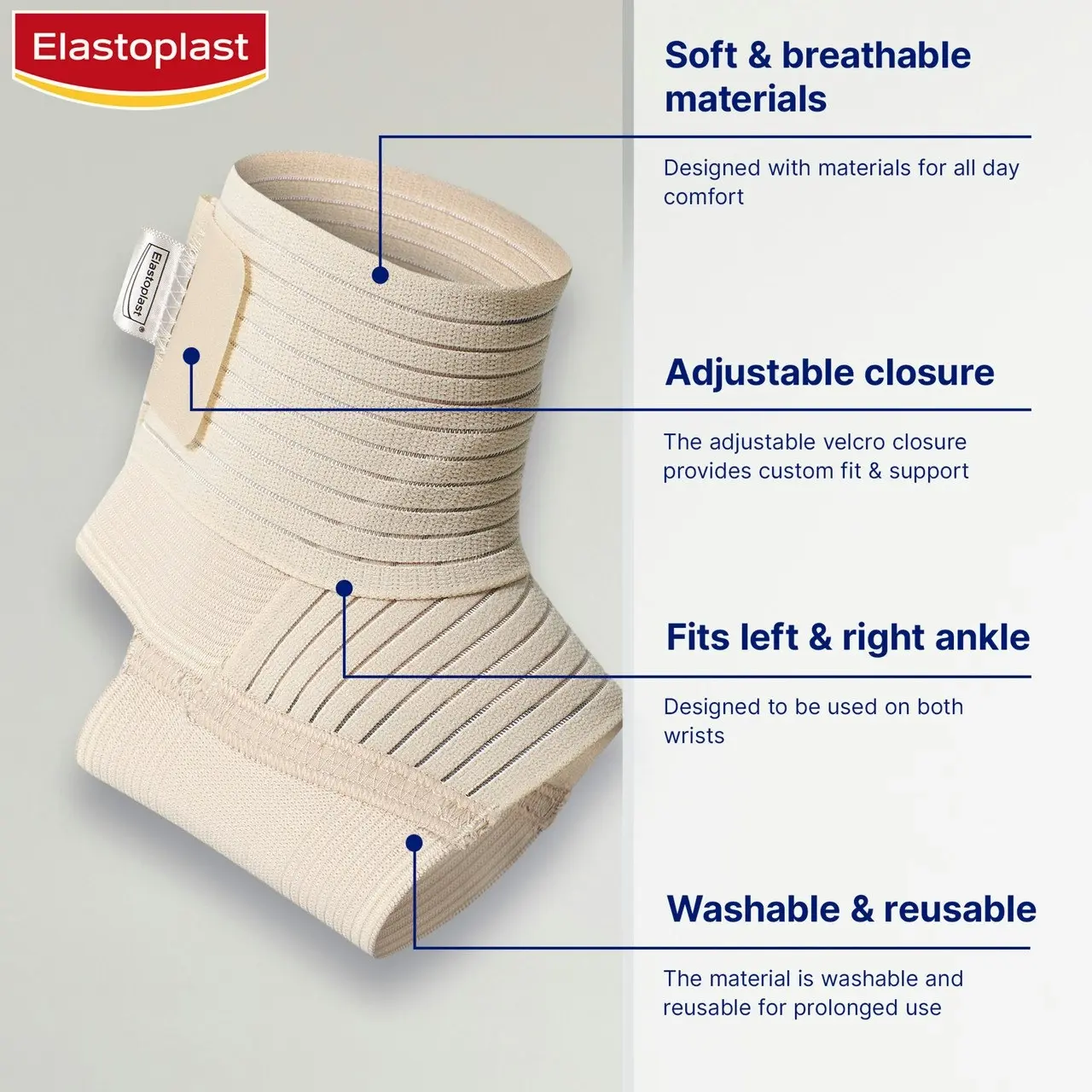 Elastoplast Sport Ankle Support Adjustable Medium 1 Ea