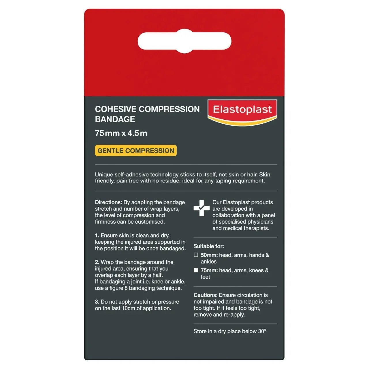 Elastoplast Cohesive Compression Bandage 75mm x 4.5m