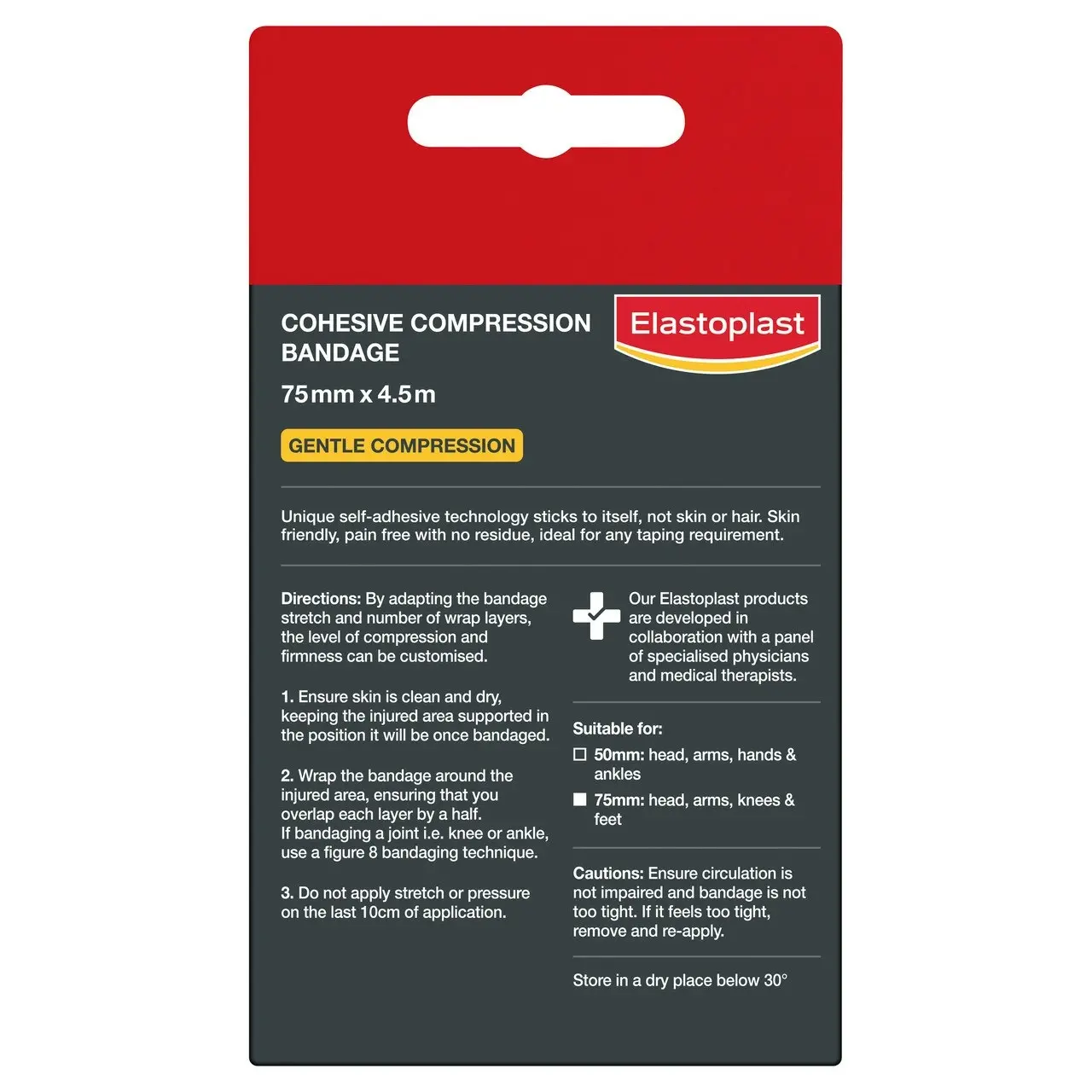 Elastoplast Cohesive Compression Bandage 75mm x 4.5m