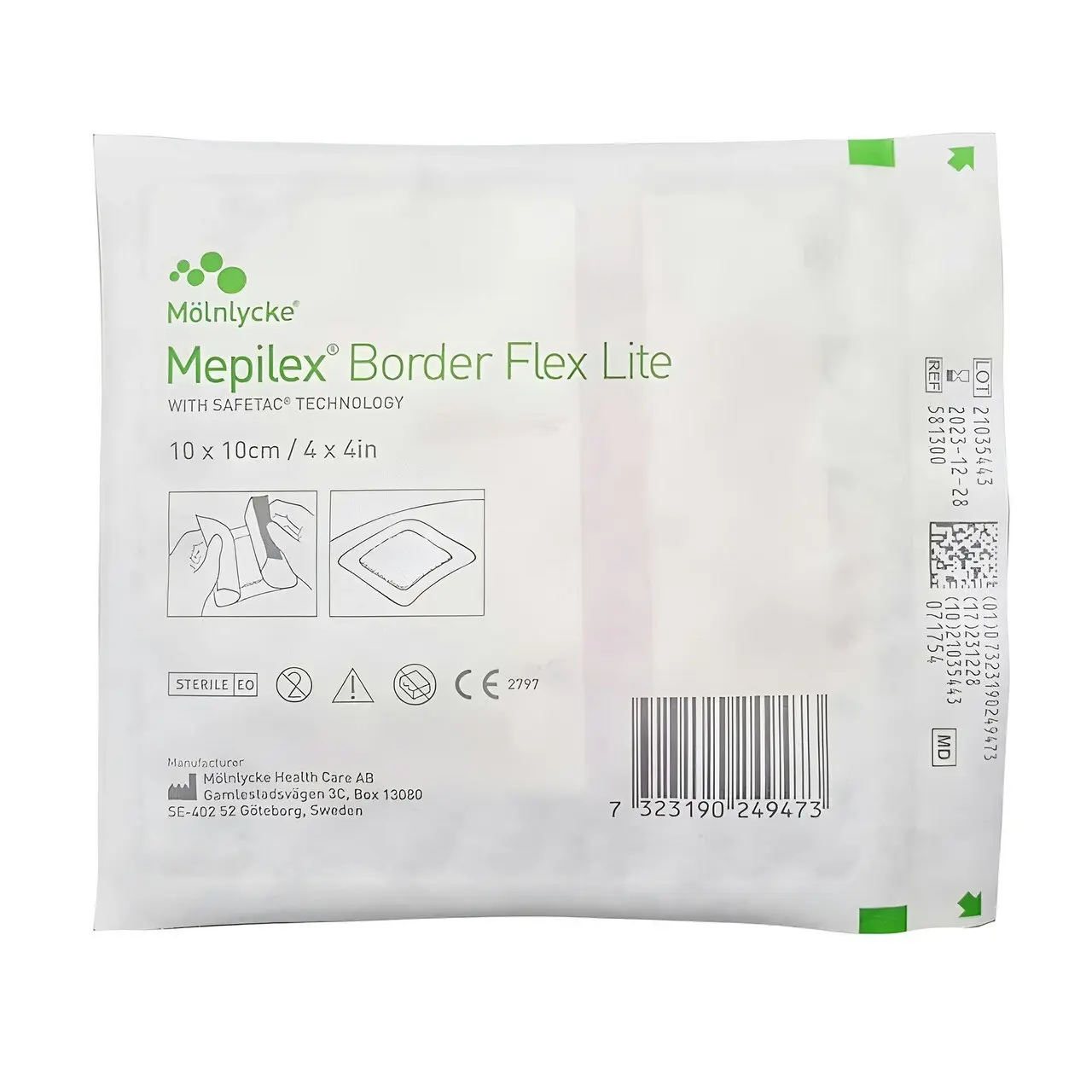 Mepilex Border Flex Lite 10x10cm Single Dressing (1 Pack)