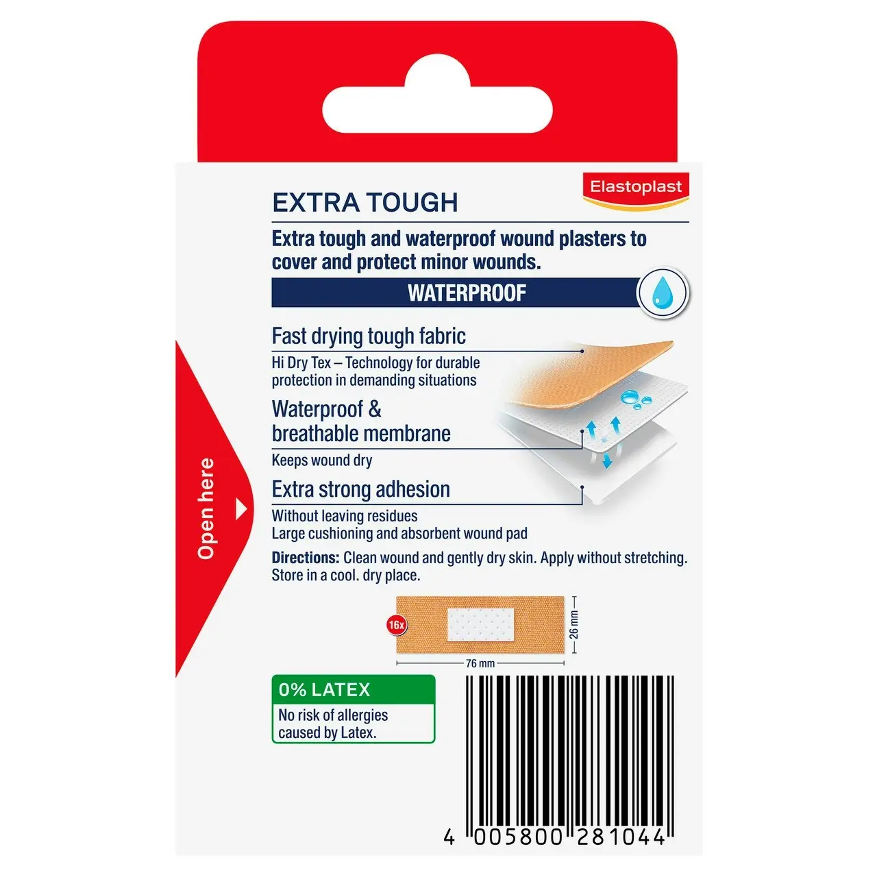 Elastoplast Extra Tough Waterproof 16 Pack