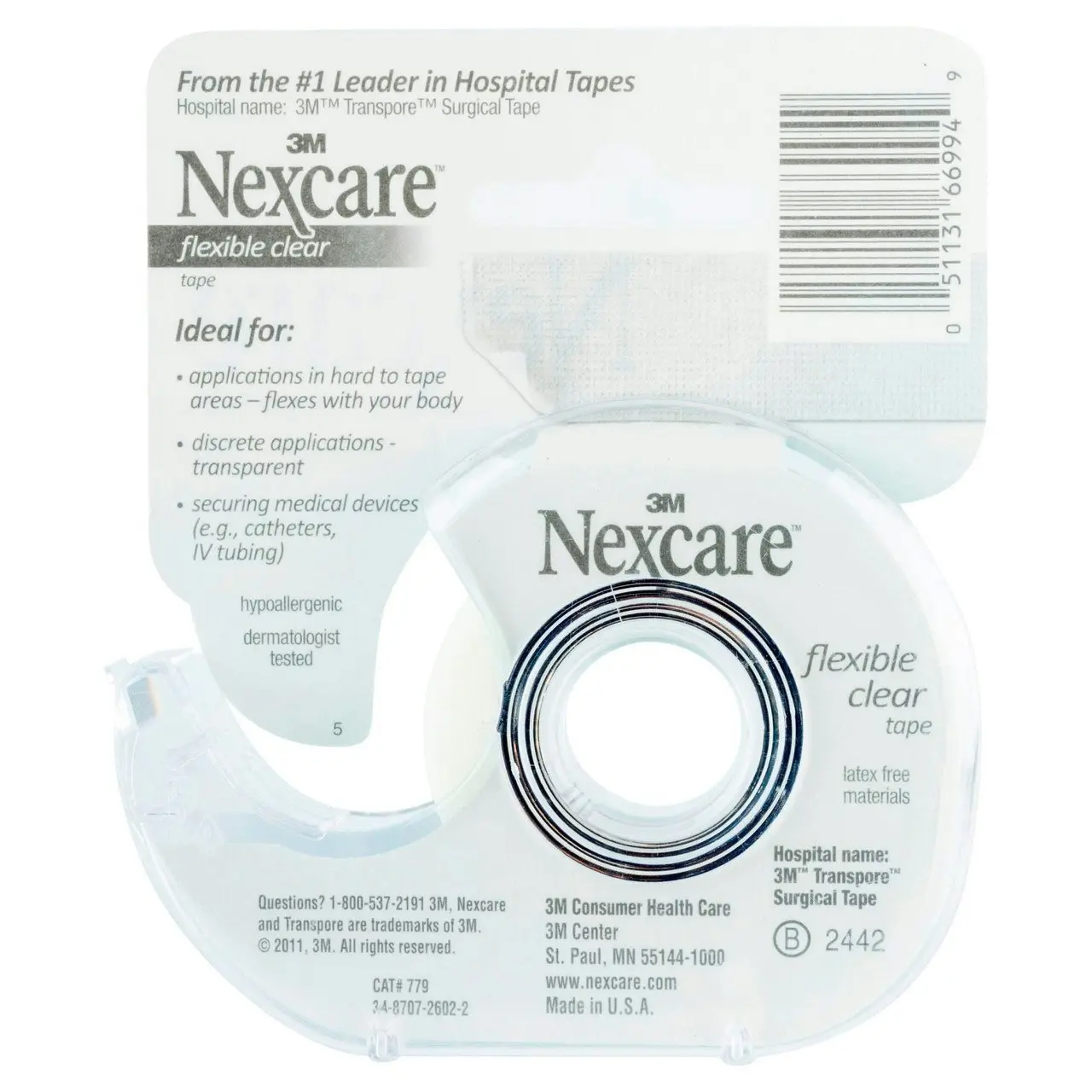 Nexcare Flex Clear Tape Dispenser 25mm X 9.1m