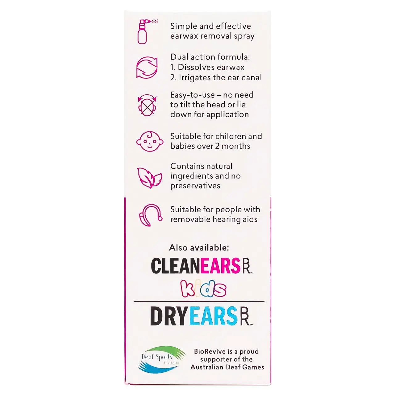 BioRevive CleanEars - Earwax Removal Spray 30mL