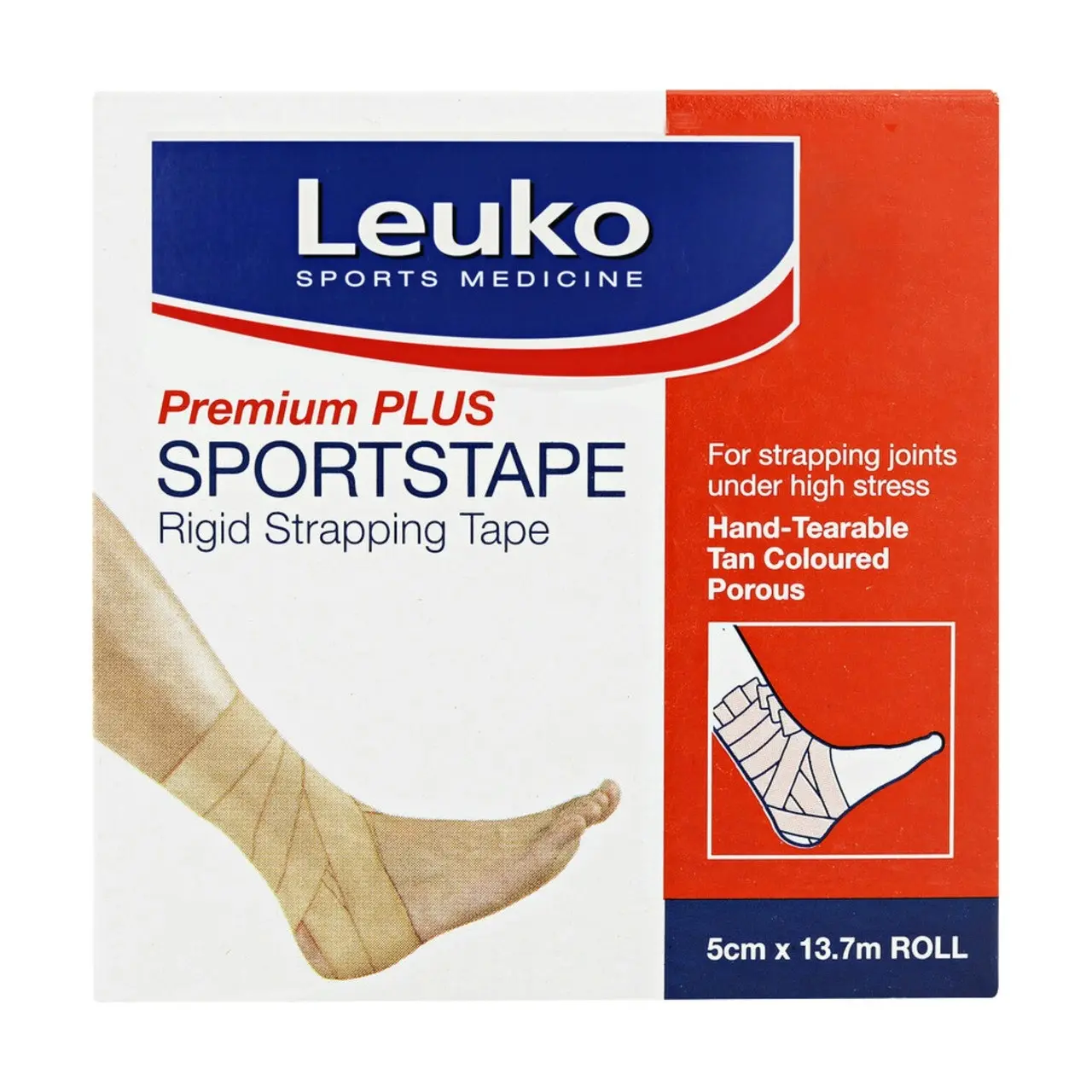 Leuko Premium Plus Sportstape (Tan Colour) 5cm x 13.7m Roll