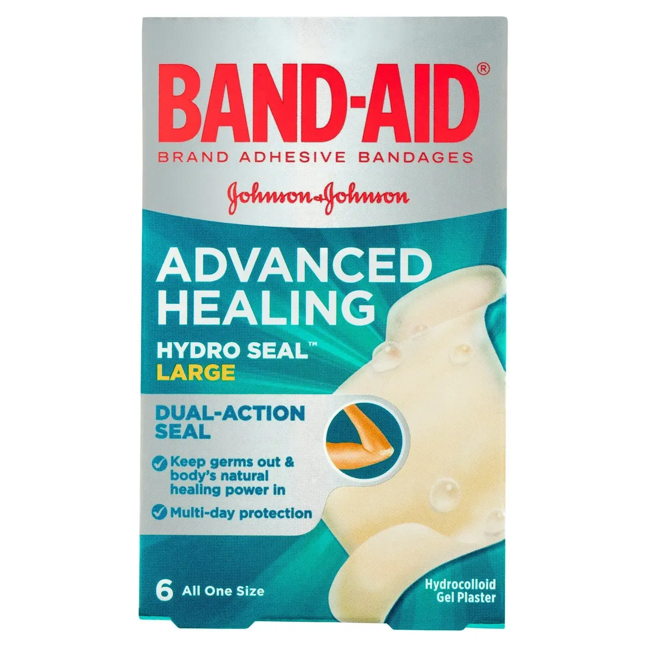 BAND-AID Advanced Healing Hydro Seal  Large Gel Plasters 6 Pack