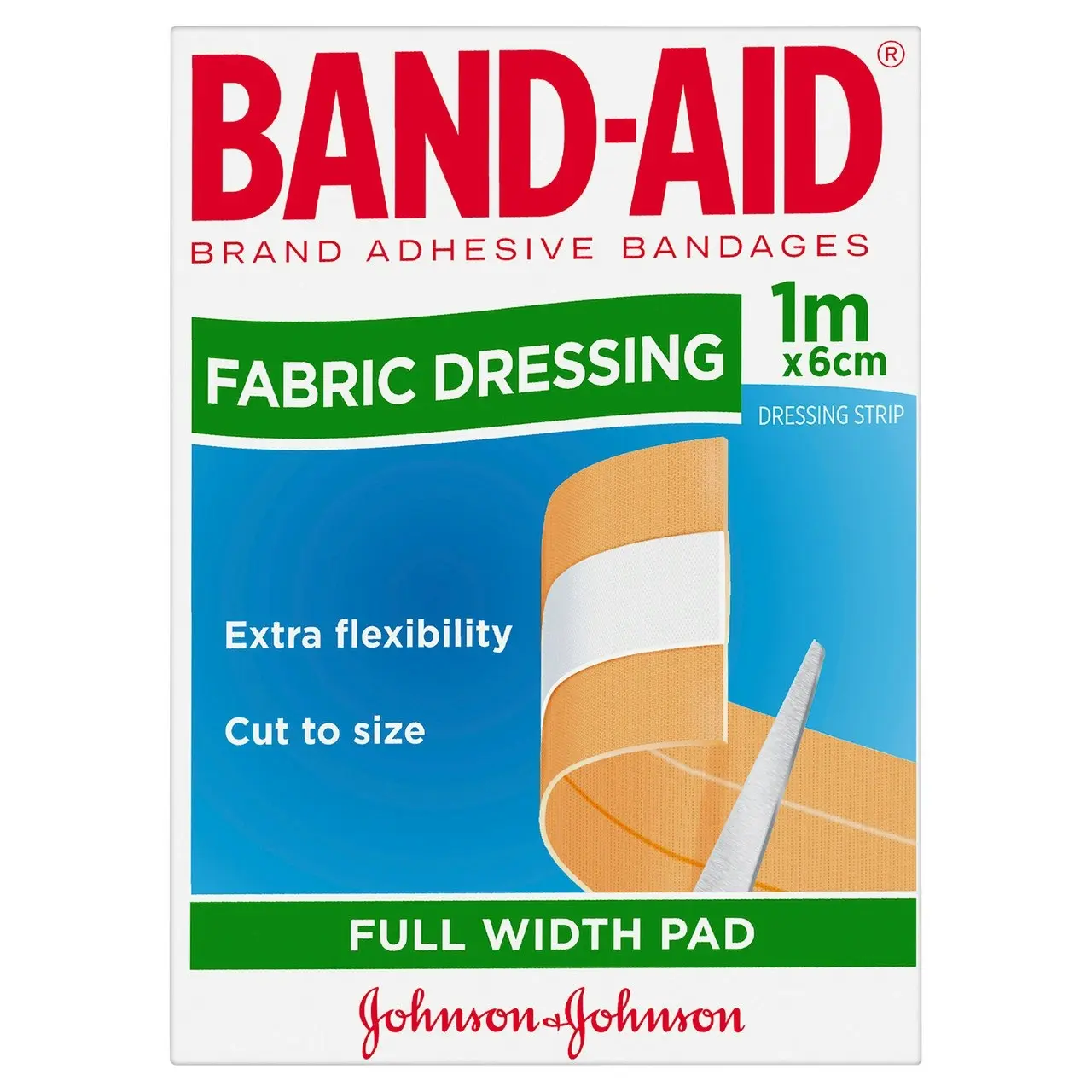 BAND-AID Fabric Dressing Full Width Pad 1m x 6cm