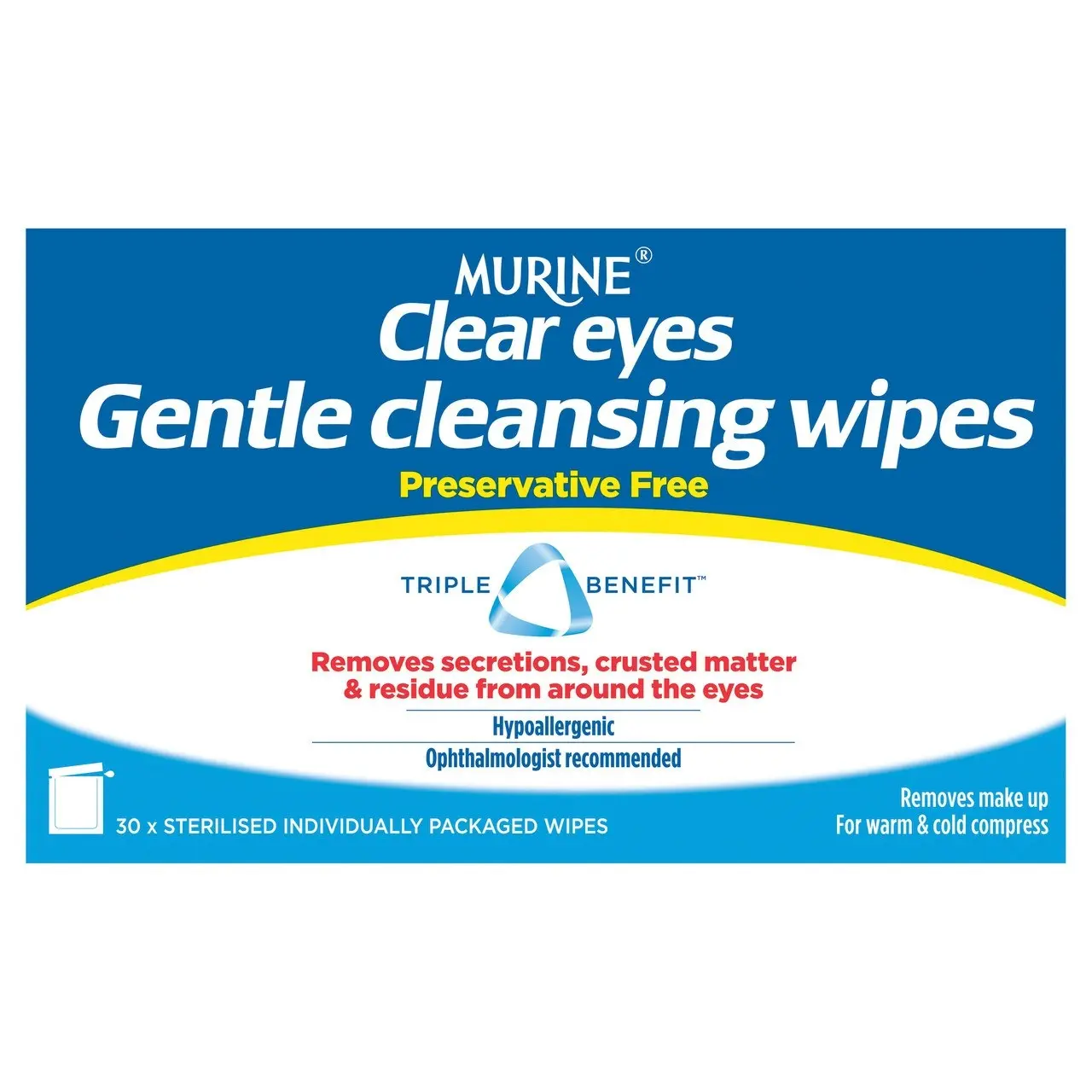 Murine Clear Eyes Wipes 30 Pack