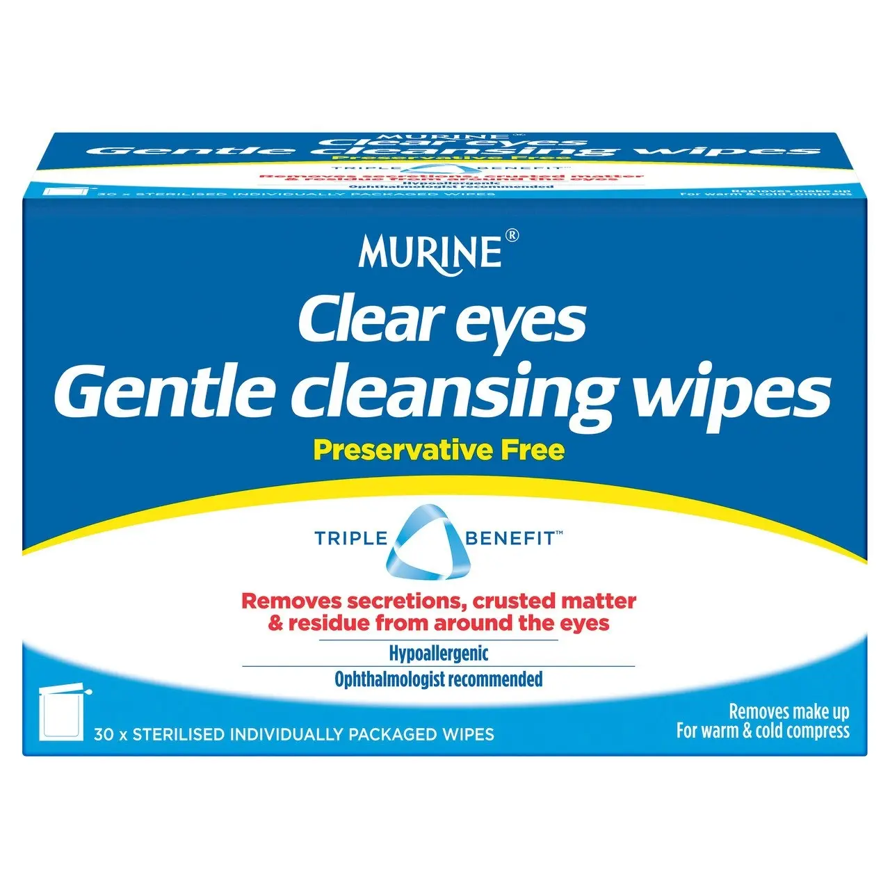 Murine Clear Eyes Wipes 30 Pack