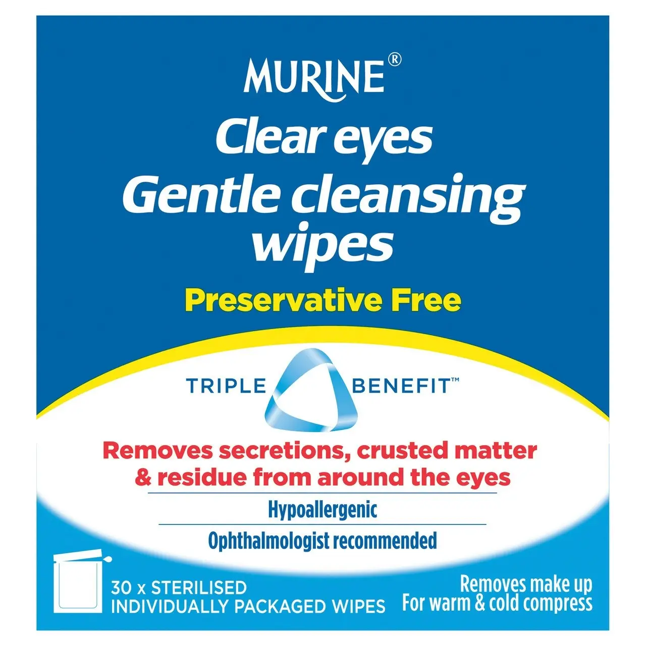 Murine Clear Eyes Wipes 30 Pack