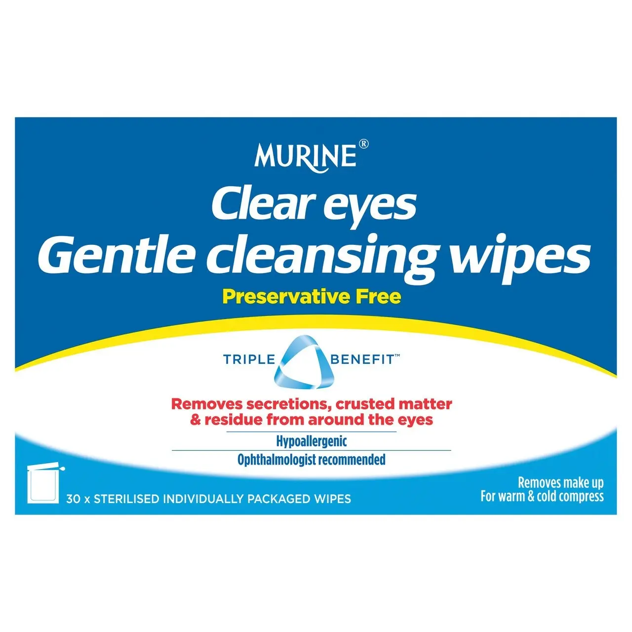 Murine Clear Eyes Wipes 30 Pack