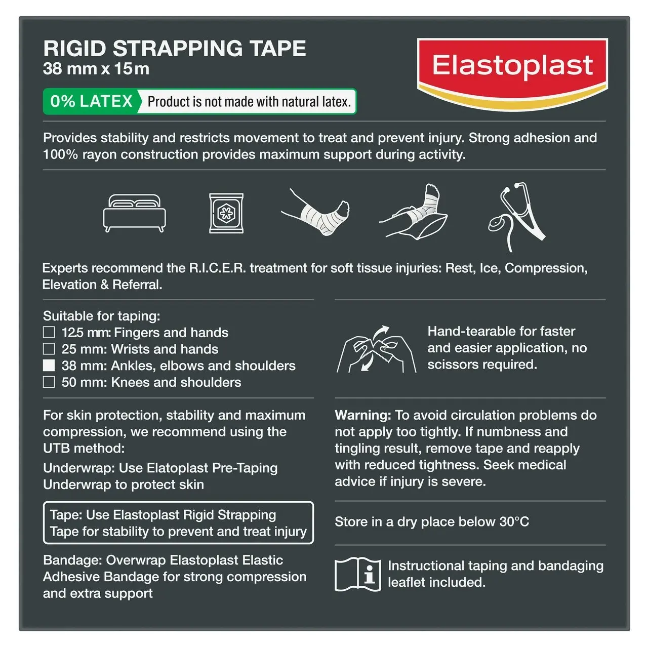 Elastoplast Rigid Strapping Tape 38mm x 15m Value Pack