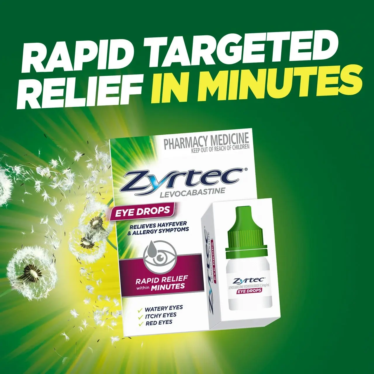 Zyrtec Hayfever & Allergy Relief Antihistamine Eye Drops 4mL