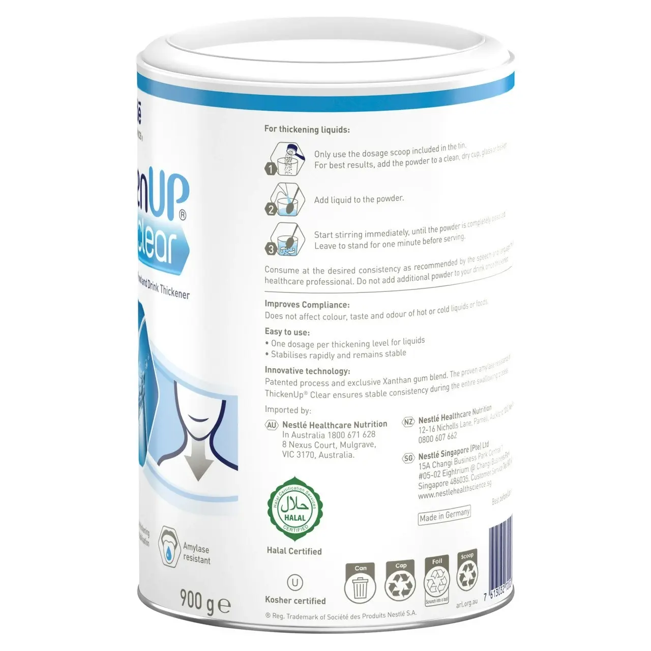 ThickenUp(R) Clear Instant Food and Drink Thickener 900g Can