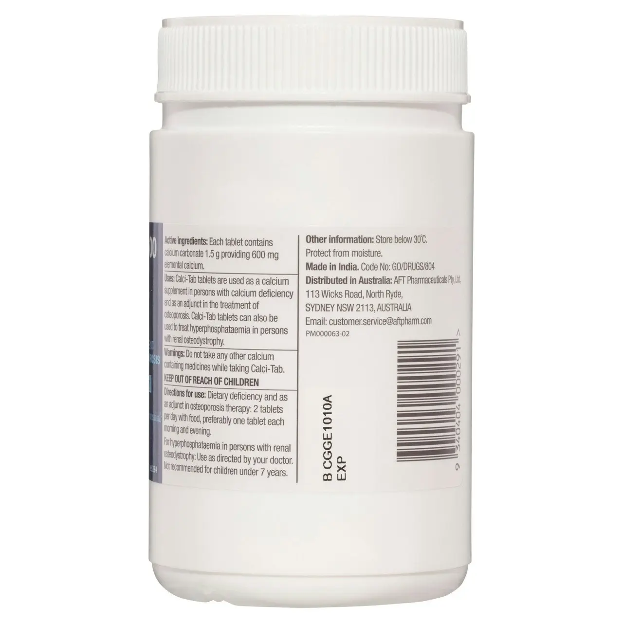 Calci-Tab(R) 600mg 240 Tablets