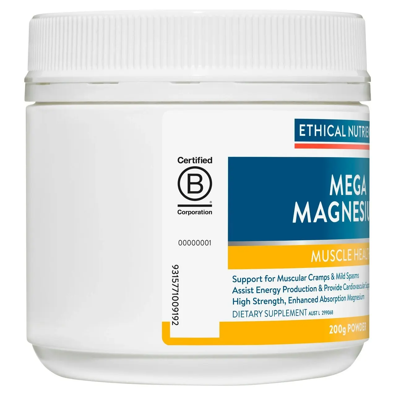 Ethical Nutrients Mega Magnesium 200g Powder Citrus