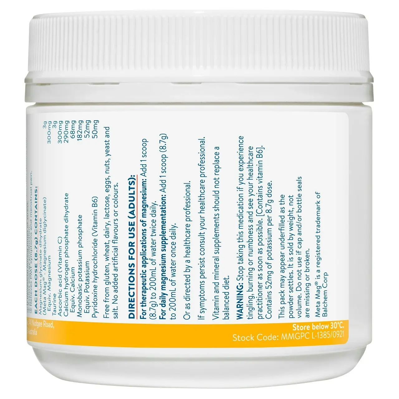 Ethical Nutrients Mega Magnesium 200g Powder Citrus