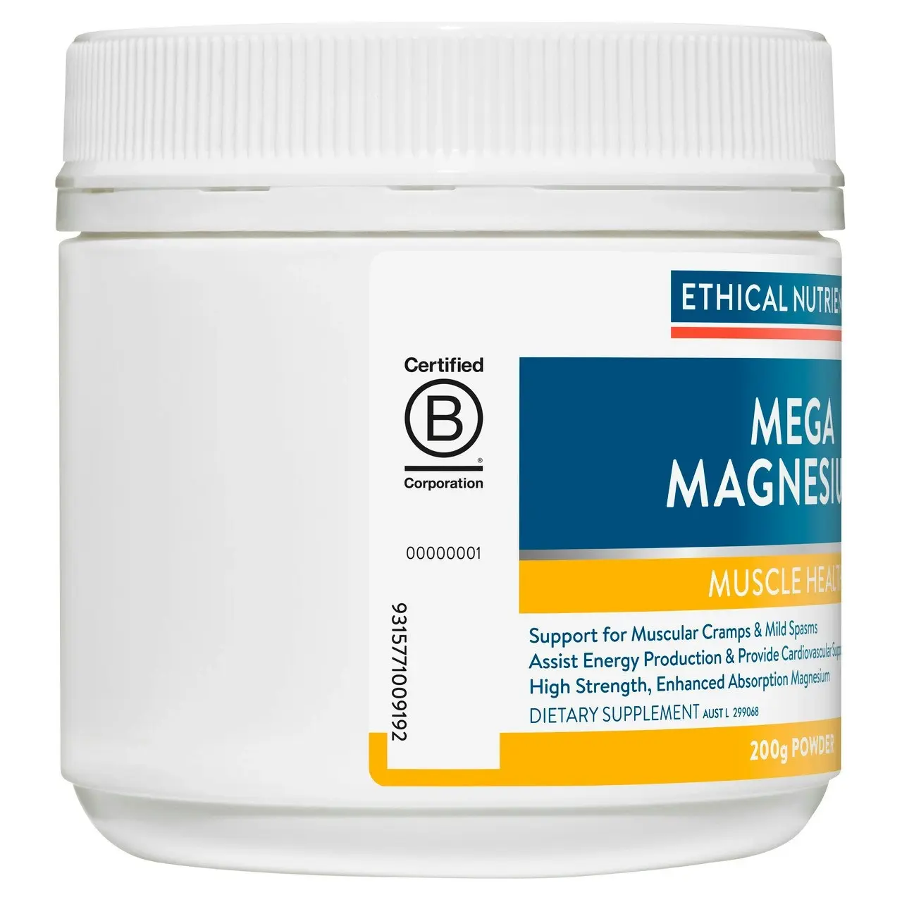 Ethical Nutrients Mega Magnesium 200g Powder Citrus