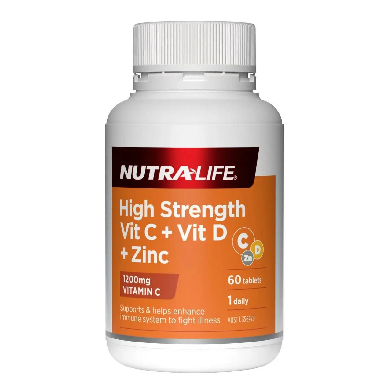 Nutra-Life High Strength Vit C + Vit D + Zinc 60tablets