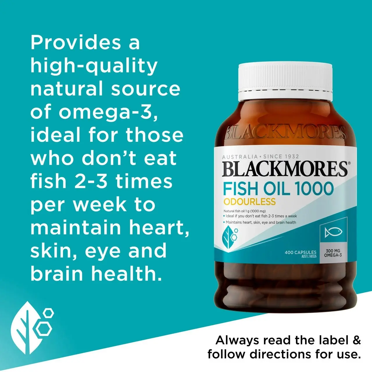 Blackmores Fish Oil Odourless 1000 400 Capsules