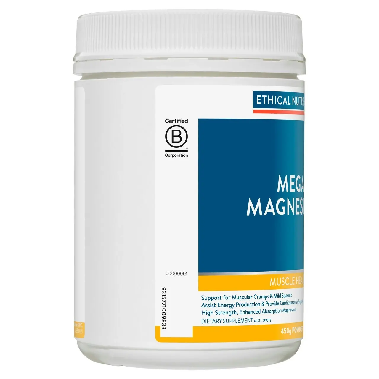 Ethical Nutrients Mega Magnesium 450g Powder Raspberry