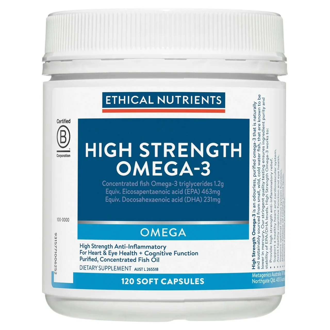 Ethical Nutrients High Strength Omega-3 120 Capsules