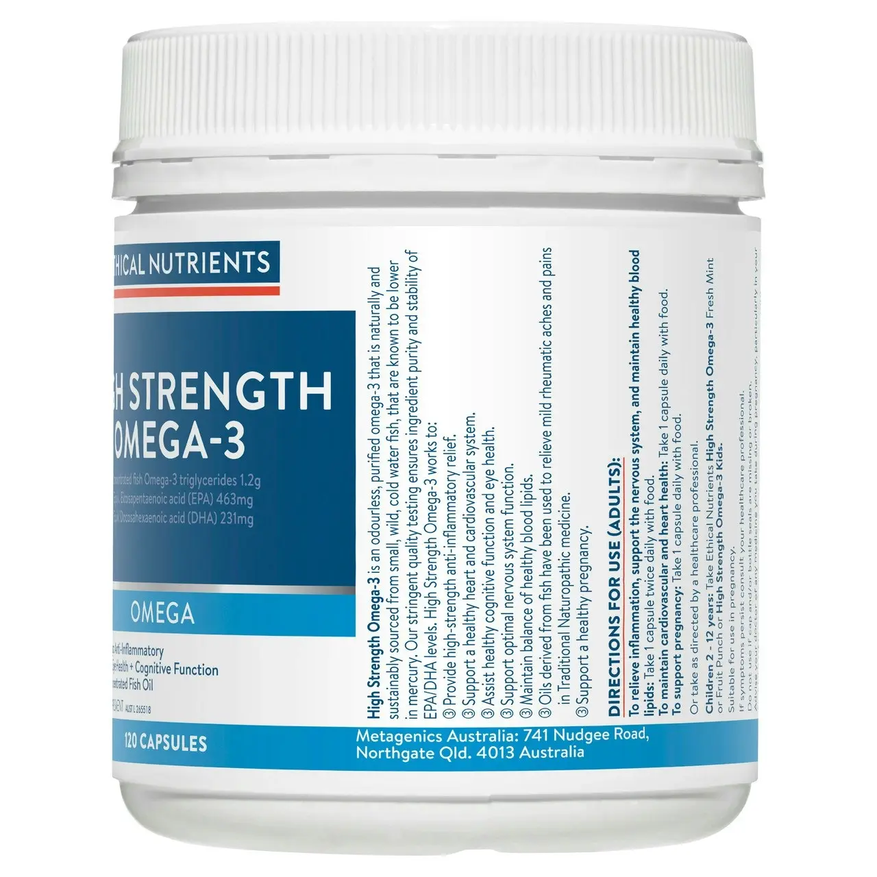 Ethical Nutrients High Strength Omega-3 120 Capsules