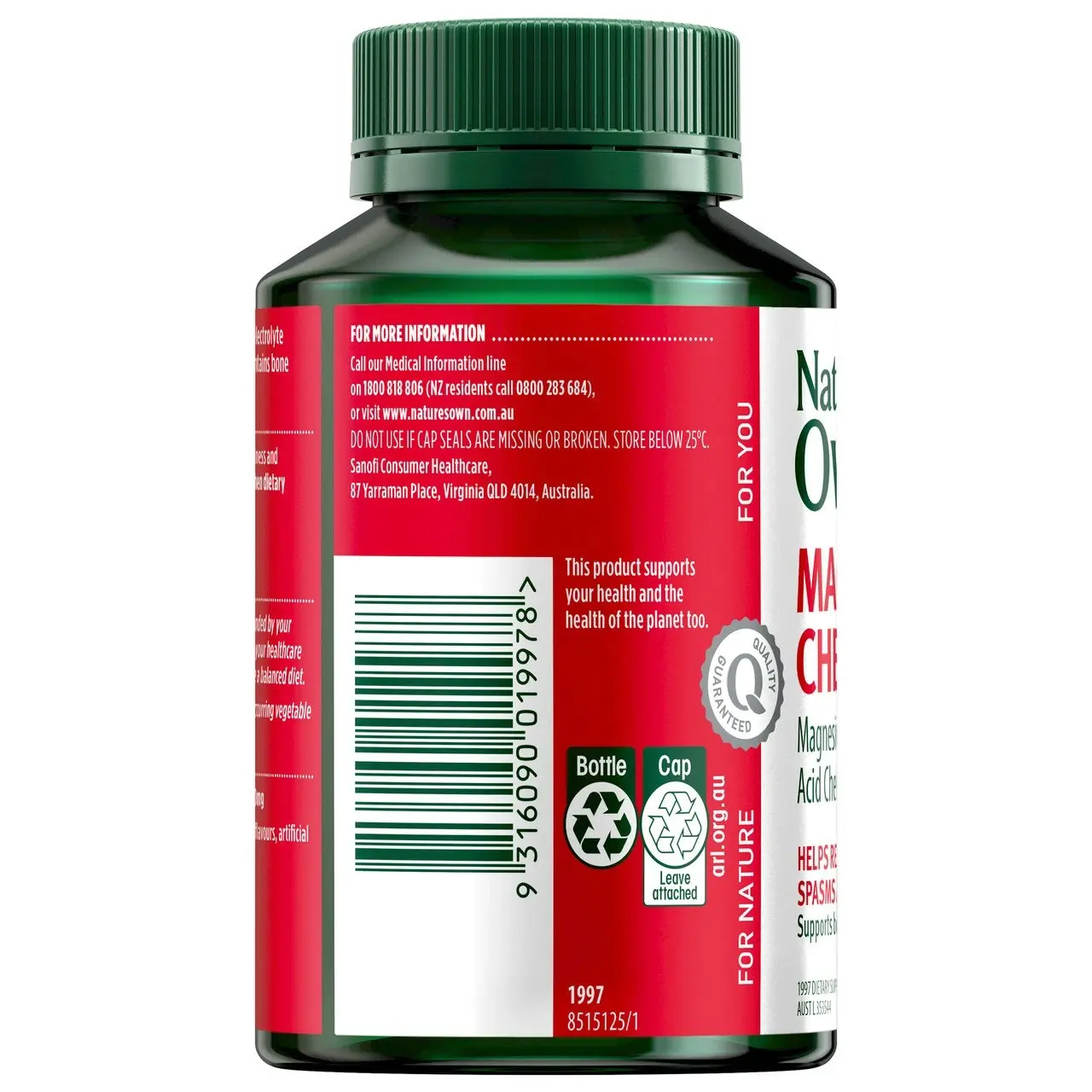 Nature's Own Magnesium Chelate 500mg