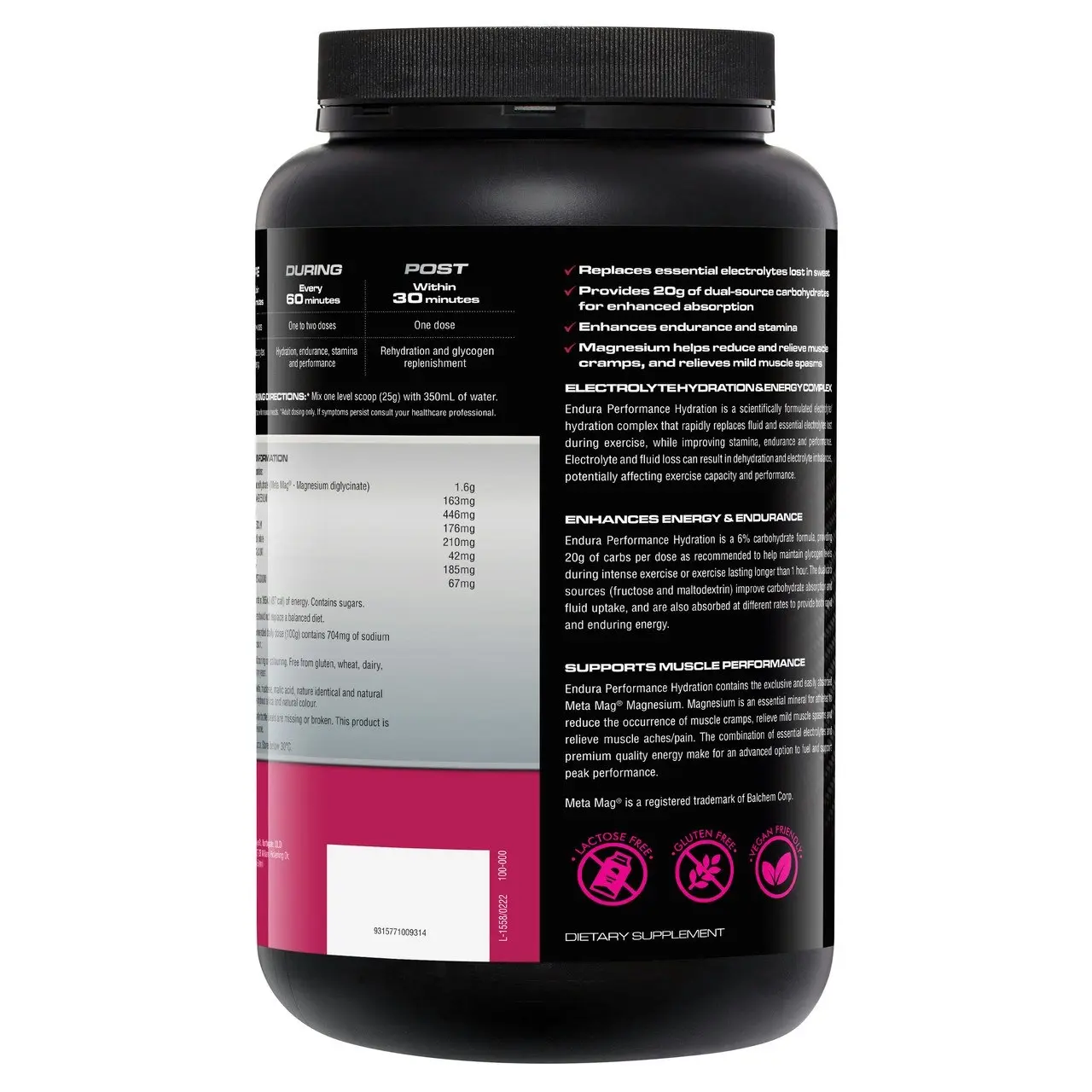 Endura Performance Hydration Raspberry 2kg