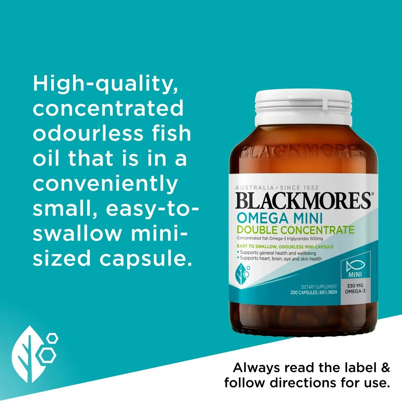 Blackmores Omega Mini Double Concentrate Fish Oil 200 Capsules