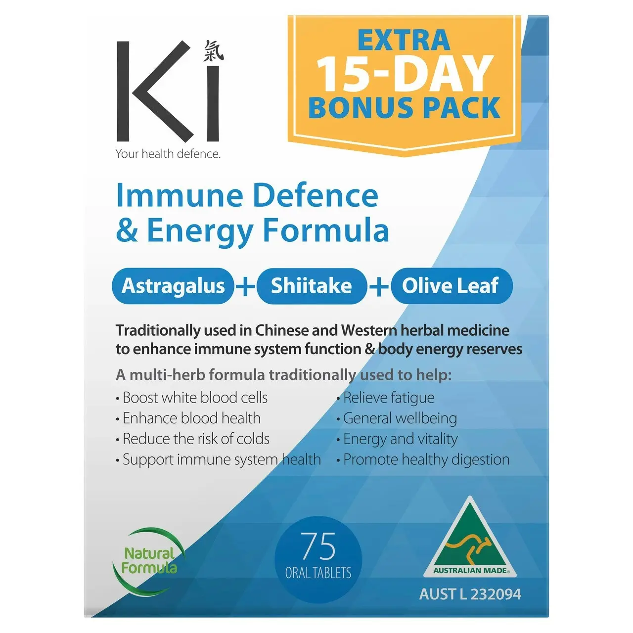 Ki Immune Defence & Energy 75 Tablets