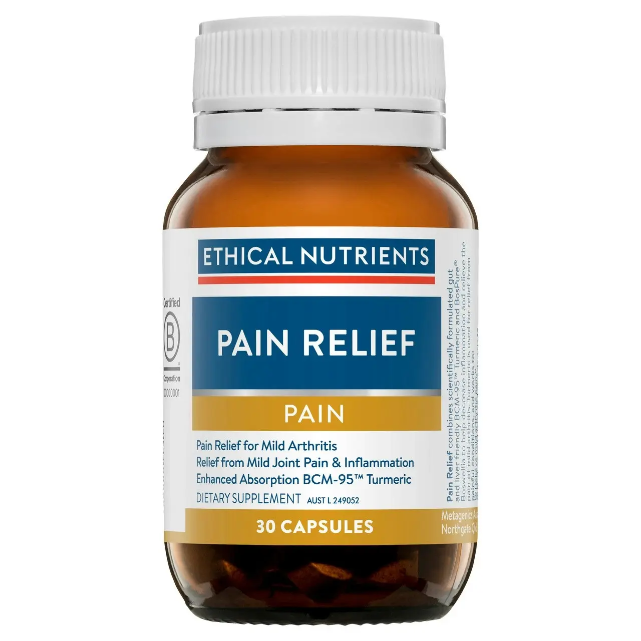 Ethical Nutrients Pain Relief 30 Capsules