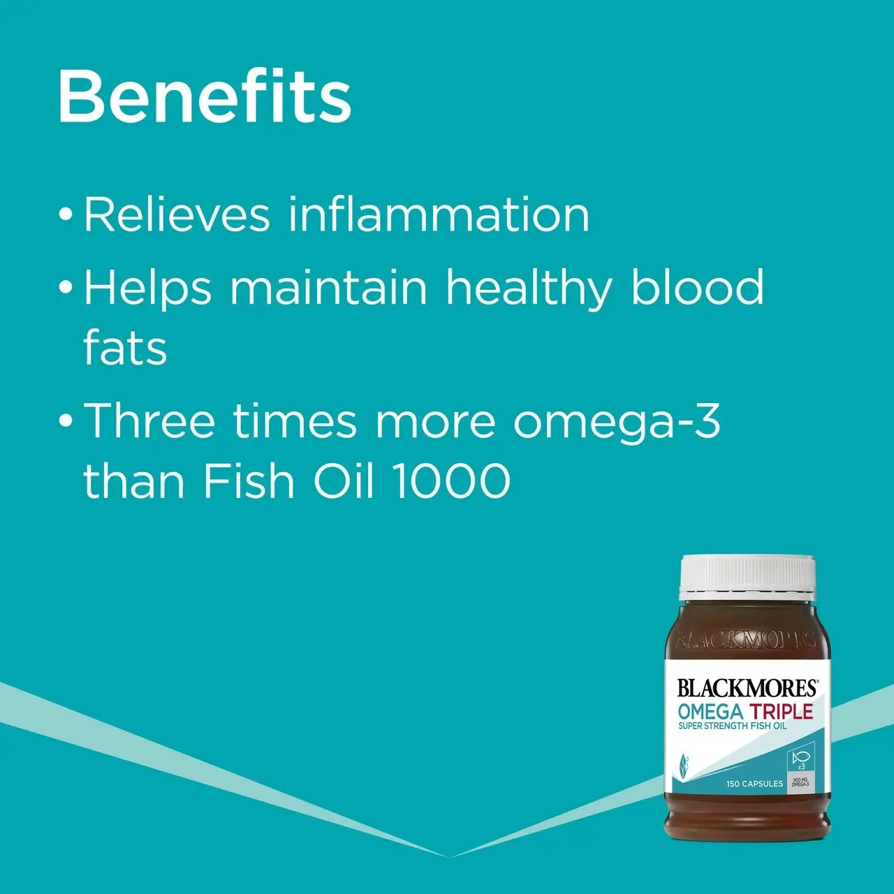 Blackmores Omega Triple Super Strength Fish Oil 150 Capsules