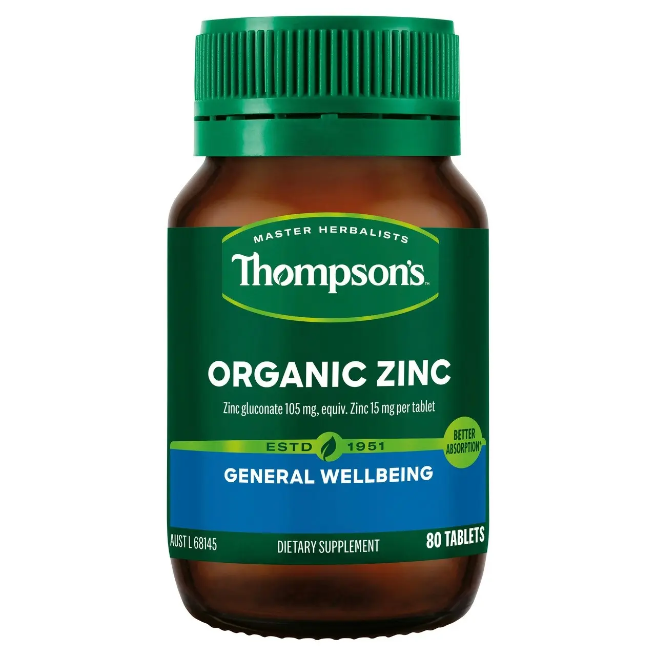 Thompson's Organic Zinc 80 tabs