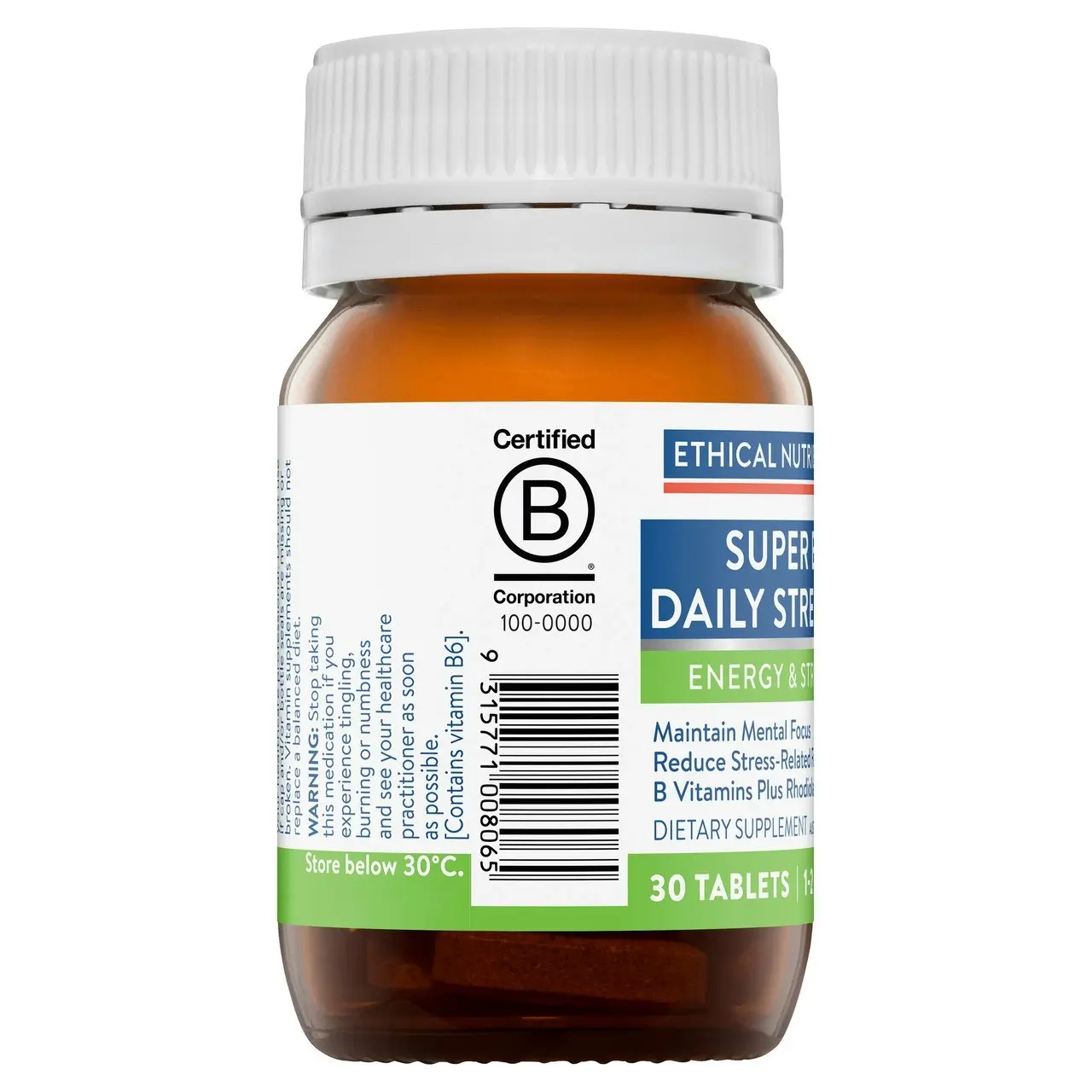 Ethical Nutrients Super B Daily Stress + 30 Tablets