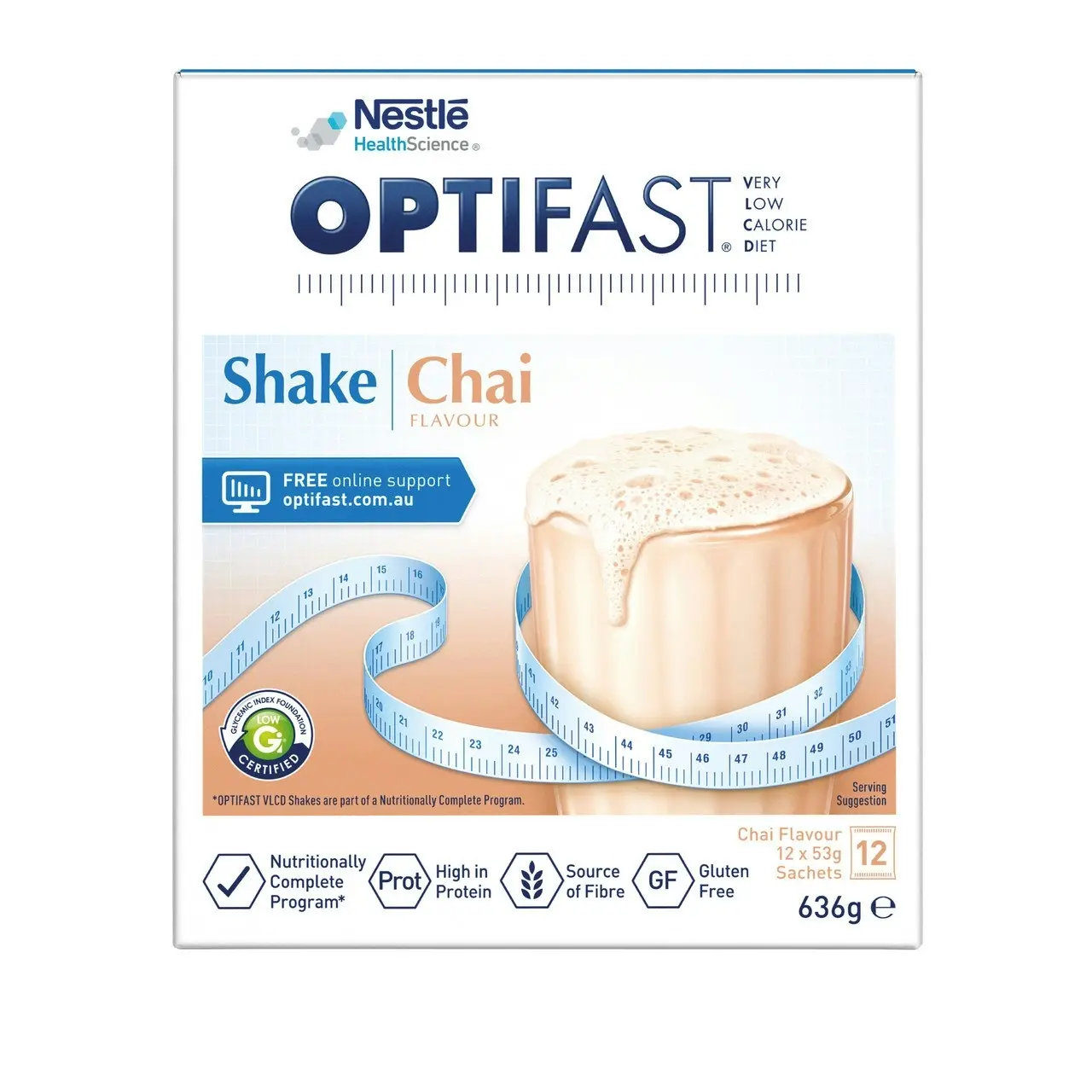 OPTIFAST VLCD Shake Chai 12 Pack 636g